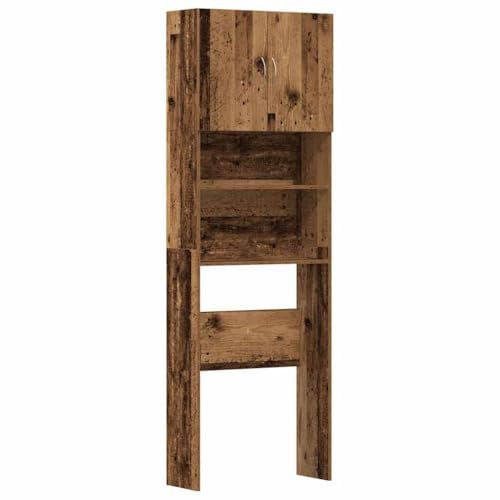 vidaXL Waschmaschinenschrank Altholz-Optik 64x24x190 cm Holzwerkstoff, Waschmaschinenregal, Badschrank, Badezimmermöbel, Badezimmerschrank