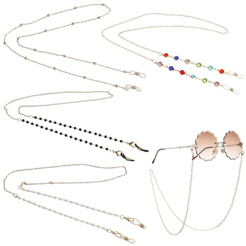 4 PCS Cadena Para Gafas De Sol Y De Lectura 2 En 1, Correa Para Máscara, Cadena Para Señoras En Acero Inoxidable Con, Elegante Y Práctica