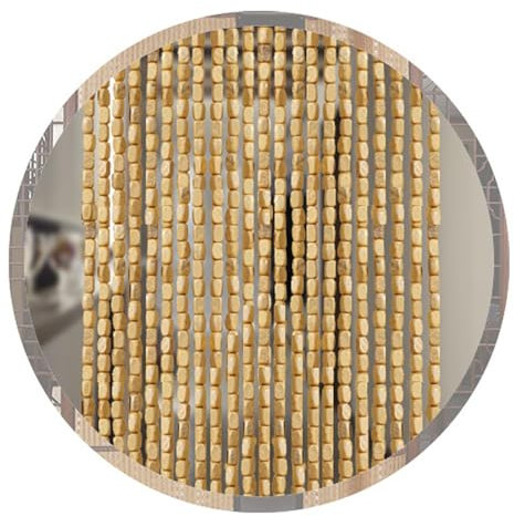 ZHUOZ1T Bambus Perlenvorhang,Hängender Retro Holzperlenvorhang,Handarbeit Natur Türvorhang,Fadenvorhang,Dekorative Sichtschutz Tür Vorhang,Raumteiler (70cm x 190cm(71 Stränge))