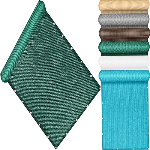 QINLIQIN Garten Sonnensegel 162 x 390 cm Balkonbespannung Sichtschutz Uv-Schutz Wind Und Wetterfest mit Ösen, Nylon Kabelbinder Und Kordel für Balkon Geländer, Dunkelgrün