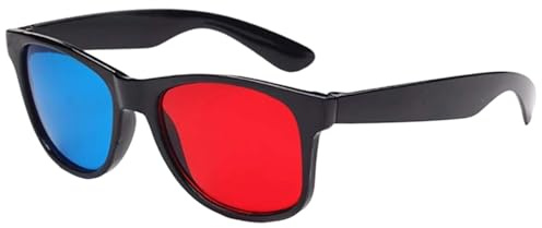 Gafas 3D de color rojo y azul con marco de vídeo 3D, gafas de estilo 3D para juegos de películas en 3D, gafas de visualización 3D, diseño simple ligero, televisores y video