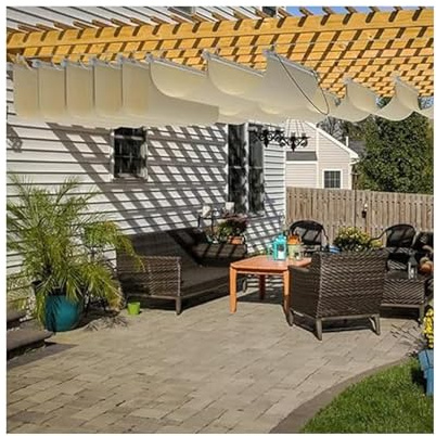 Wasserdichtes, einziehbares Sonnensegel, verstellbares Sonnendach für Terrassen, Gärten, Pools und Parkplätze, vielseitiges Pergola-Markise für Sonnenschutz im Freien
