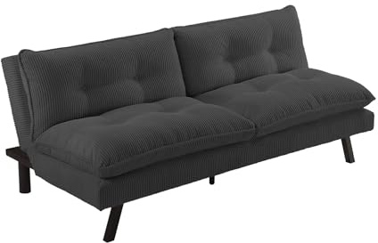 Riess Ambiente Modernes Schlafsofa COCOONING - 190x80x87/100cm - grau, 3-Sitzer Couch mit Schlaffunktion, Chenille