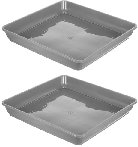 Bandeja de Goteo para Macetas 2 Piezas Pp Grueso para Bonsáis y Suculentas | Recogida de Agua Integrada, Resistente al Clima, Uso en Balcón E Interior, Ayuda a Evitar Vuelcos