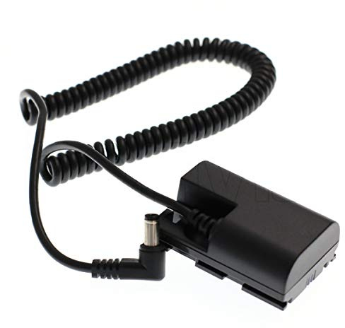 Eonvic DC LP-E6 Dummy Battery Adaptor Power Coiled Cable For For Canon 5D3 5D2 7D 60D