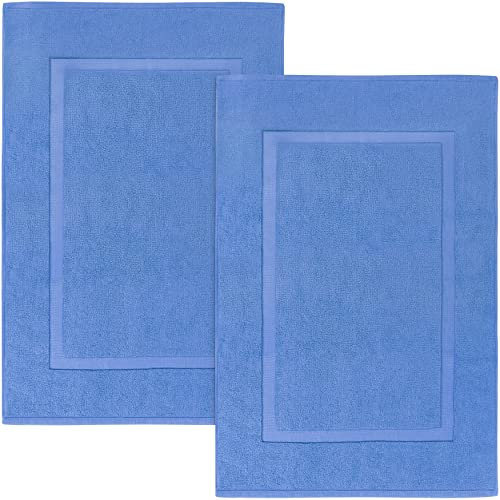 Utopia Towels - 2er Pack groß Badematte Badvorleger (53 x 86 cm) - 100% Baumwolle Frottee -Waschbare Badteppich (Elektrisch Blau)