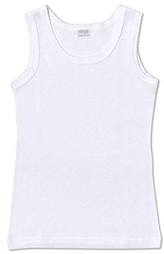 Ellepi 6 Canotte o Magliette Intime Bambina Ragazza in Puro Cotone Anallergico con Cuciture Comfort Colore Bianco.