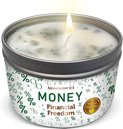MAGNIFICENT 101 Geld Financial Freedom Aromatherapy Kerze nelke, Zimt, zitronengras duftnatursojawachs tin Kerze für Reinigung und Chakra Healing-vollkommenes Geschenk unter $ 20