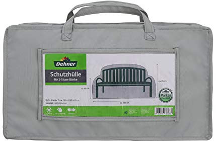 Dehner Abdeckung für Gartenbank 2-Sitzer, ca. 130 x 85 x 65 cm, Polyester, grau
