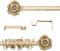 Gardinenstange Ausziehbar , Vorhangstange Gardinenstange variable Länge Landhaus Shabby Chic - Rose - 160-300 - Durchmesser 2 cm - Elfenbein Dunkel / Gold - Metall