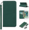 Copmob iPhone 7 Plus/8 Plus Case With Card Holder With Strap,Genuine Leather Flip Wallet Case,[3 Slots][Magnetic Closure][RFID-Blocking],Phone Case Cover for iPhone 7 Plus/8 Plus - Dark Green