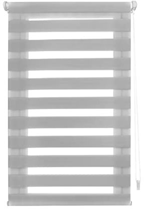 Blindecor Indus Sensa attrezzi | Tenda a rullo a doppio strato senza perforazione | Colore Argento grigio 40 x 150 cm (Larghezza x Altezza) | Dimensioni del tessuto 37 x 145 cm