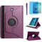 Case for Samsung Galaxy Tab S2 8.0 inch 2015 (SM-T710 SM-T713 SM-T715),360 Degree Rotating Stand Case Smart Protective Cover,With Stylus Pen,Screen Film (Purple)