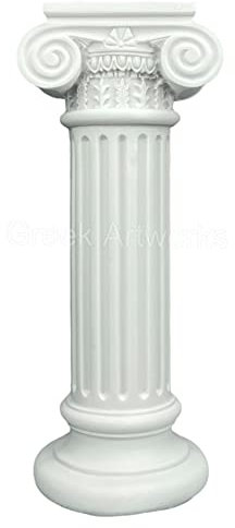 Generic Ionische Säule, griechische römische Architektur, handgefertigte Marmorstatuen, Heimdekoration 39 cm, Weiß