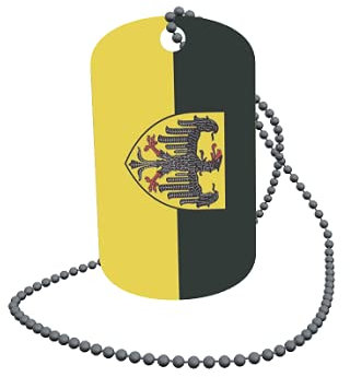 U24 Dog Tag Erkennungsmarke ID Tag an Kette Flagge Aachen Alu 30 x 50 mm