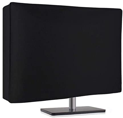 Hsthe Sea Funda protectora para monitor, compatible con monitores de 26-30 pulgadas, negro, resistente al agua, tela Oxford con revestimiento de plata 210D