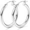 KRFY Chunky Creolen 925 Sterling Silber Post Hypoallergene 14K Echtgold Plattiert Ohrringe Mittel Groß Creolen für Damen 20mm