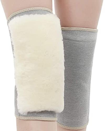 Hongjingda Kniewärmer aus Wolle,Verstellbare Kniewärmer aus Kaschmir | Bequeme Kniebandage, Stützhülse, Berberfleece, elastische Kordel zum Skifahren, Radfahren, Camping, Laufen