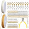 Ticeed 2 STK 5m Schmuckkette Gliederkette Meterware Schmuckherstellung Kit Silber Gelb Schmuck machen Kette dünn Jewelry Link Chain mit 20 Karabinerverschluss und 100 Biegeringe für DIY Halskette 3mm