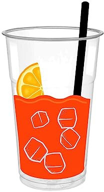Bicchieri cocktail plastica 50 Pezzi Bicchieri in PLASTICA 500 ml per Cocktail Acqua Bevande Granite Frappe' Bicchiere Rigido in Plastica