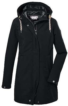 G.I.G.A. DX Damen Softshellparka/Outdoorjacke mit Kapuze GW 19 WMN SFTSHLL PRK, schwarz, 34, 39842-000