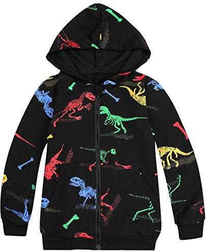 MIXIDON Bambini Felpa con Cappuccio da Ragazzo Dinosauro Cerniera Felpa con Cappuccio Copricapo Giacca Modello 4 11 Anni