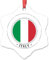 LLmmixee Italien Weihnachtsbaumschmuck Italien Nationalflagge Personalisierte Weihnachtsschmuck 2023 Weihnachtsdekoration Geschenke für Hochzeitstag Urlaub Anhänger 7,6 cm