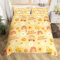 Groovy Blume Tröster Abdeckung 155x220 für Jungen,Boho Regenbogen Bettbezug 80S 90S Retro Floral Bettwäsche Set Schmetterling Hippie Blumen Bettbezug für Mädchen Kinder Teens Schlafzimmer,Gelb