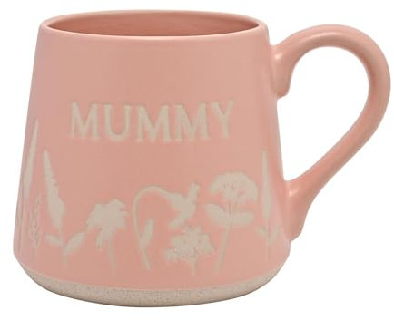 Widdop Cottage Garden Stoneware Ceramic Floral Mug - Mummy - Pink - Coffee Tea Hot Drinks - Approx 400ml - Gift for Mum Birthday Mother's Day Present