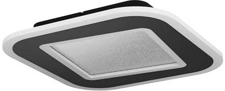 EGLO LED Deckenlampe Macchioni, Kristall Deckenleuchte mit Fernbedienung | dimmbare Aufbauleuchte, Küchenlampe aus Metall und Kunststoff in Schwarz, warmweiß-kaltweiß, 38x38 cm