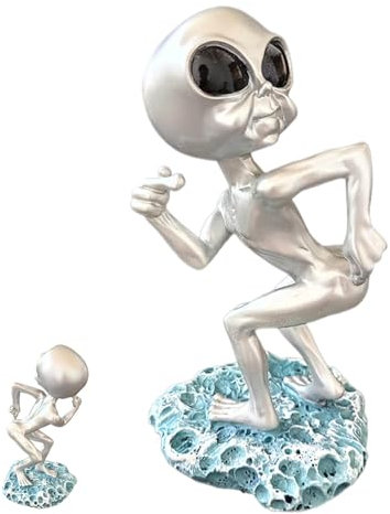 Außerirdische Gartenfigur | Außerirdische Figur, Desktop-Handwerk, Alien-Harz-Skulptur, einzigartige Schreibtischdekoration, Kunstharz-Gartenfigur für Terrasse