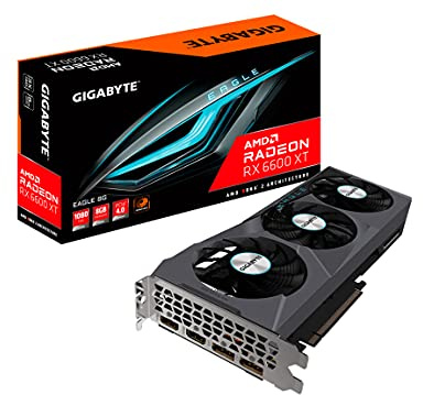 Gigabyte Radeon RX 6600 XT Eagle 8G Graphics Card, WINDFORCE 3X Cooling System, 8GB 128-bit GDDR6, GV-R66XTEAGLE-8GD Video Card (Renewed)