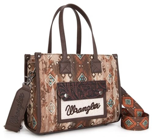 Montana West Wrangler Azteken-Tragetasche für Damen, Western-Geldbörsen und Handtaschen, Kaffee, Medium