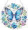 Zamety Diamond Painting Anhänger, Diamond Painting Türkranz, Diamond Painting Schmetterling Blumen, 5D Diamond Painting Fensterbilder mit Kette, für Fenster Wand und Eingang Decor