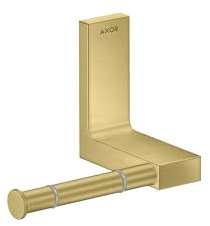 hansgrohe AXOR 42656 Porte-rouleau de papier toilette rectangulaire universel, en métal, couleur laiton brossé
