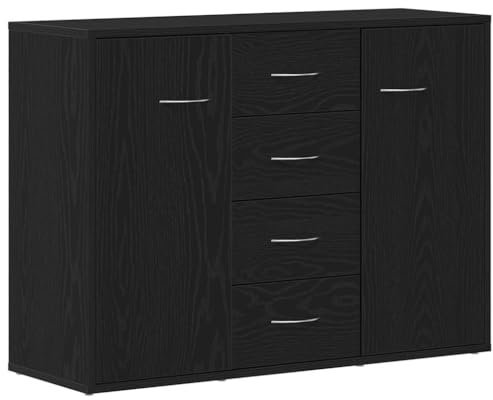 vidaXL Sideboard Schwarz Eichen-Optik 88x30x64 cm Holzwerkstoff