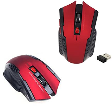 Angoily Souris Optique sans Fil Boutons Souris De Jeu Portable Rouge Accessoire Ordinateur avec Réglage Dpi