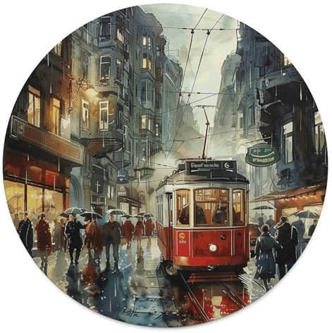 Überwurfdecke für Couch und Bett, rote Straßenbahn im Regen, dekorativer Überwurf für Erwachsene, weich, warm und hautfreundlich, für Schlafzimmer, Wohnzimmer, Reisen