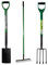3 Piece Garden Digging Spade, Border Fork & Lawn Rake - Gardening Soil Weed Farm Set Handle | Heavy Duty Carbon Steel | Cultivating All Types Of Soil | Lawn Raking, Spading & Planting - 3pc