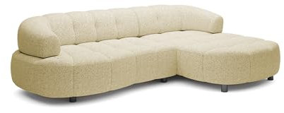 DomoHome ECKSOFA WESPER S - Eckcouch Mit Elektrischer Sitzverstellung, L-förmig, Freistehend, Relaxfunktion, Avangarde Collection, 183x284x79 cm Rechte Seite Sand
