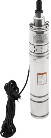 Mqwdxzfes Tiefbrunnenpumpe 550W, 9.5cm Edelstahl Tauchpumpe mit 10m Kabel, 1200L/H Förderleistung, 100m Förderhöhe, IP68 Wasserdicht, Wasserpumpe für Gartenbewässerung, Landwirtschaft, Hauswasser