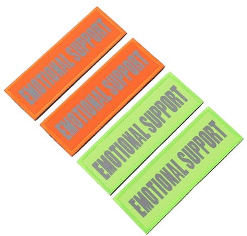 ARTSEWPLY 4 Stück Reflektierende Klett Aufnäher für Hundegeschirre aus Robustem Nylon Dekorative Patches für Mittlere und Große Hunde Outdoor Accessoire für Spaziergänge und Joggen