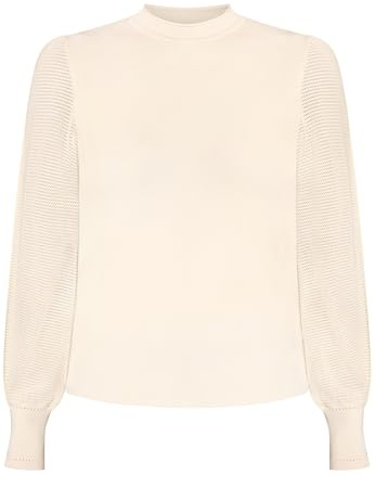 zero Damen Pullover mit hohem Kragen 36, Eggnog