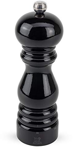 Dekomiro Peugeot 23706 Paris Salzmühle mit u-Select schwarz 18 cm Geschenkset mit 100 gr. Luisenhaller Tiefen-Salz