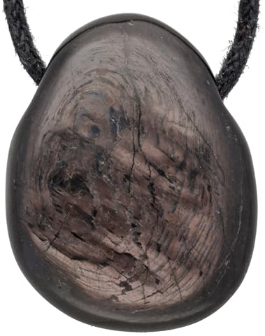 Lebensquelle Plus Seltene Tropfen Anhänger mit Baumwollband | Set-Angebot Naturstein Halskette | Echter Edelsteinanhänger | Gebohrter Trommelstein Tropfenanhänger