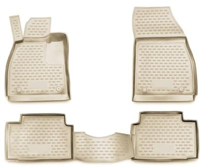 OMAC Gummimatten Fußmatten kompatibel mit Opel Insignia 2008-2017 TPE Automatten Beige 4X