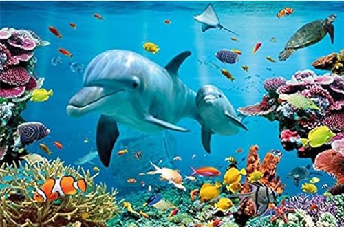 Buyartforless Poster, tropisches Riff und Delfine, 91 x 61 cm
