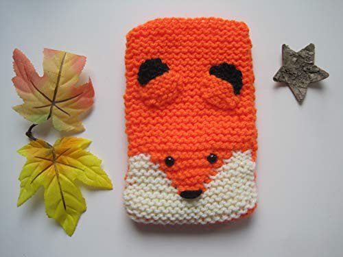 Strickanleitung Fuchstasche, für große Smartphones wie Samsung Galaxy, iPhone und mehr: Ideal für Anfänger