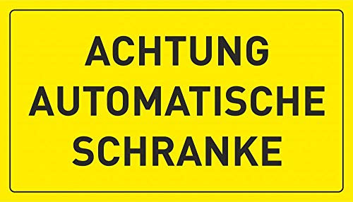 Schild: Achtung automatische Schranke - 420x240mm einseitiger Druck | Aluverbund