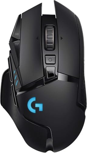 Logitech G G502 LIGHTSPEED Wireless Gaming Mouse - Optical mouse with LIGHTFORCE hybrid optical-mechanical switches, HERO 25K gaming sensor, compatible with PC - macOS/Windows - Black